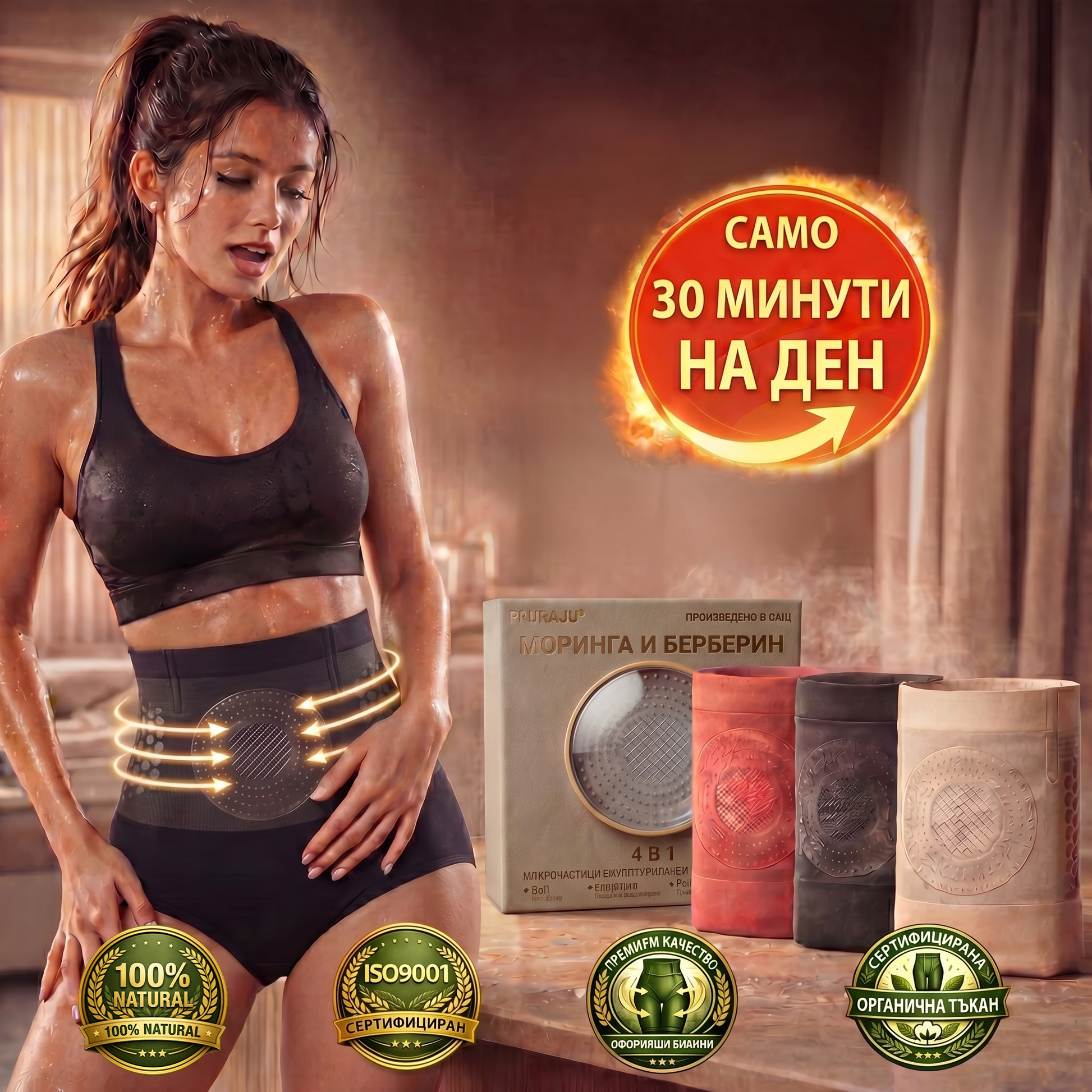 Официален магазин на марката | ✅𝑷𝑨𝑼𝑹𝑨𝑱𝑼® МОРИНГА И БЕРБЕРИН 4IN1 Микро-частица Скулптура и Изгаряне на мазнини Кратко❤️
