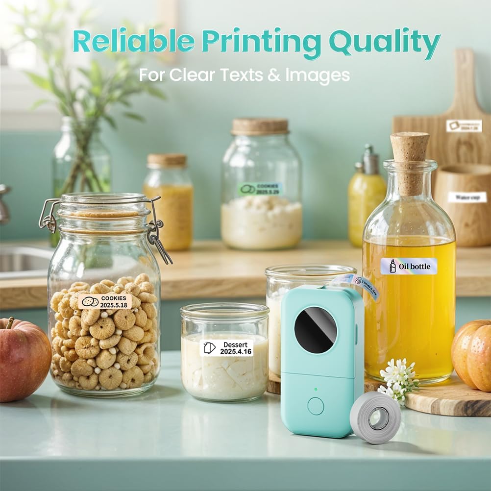 Label Maker, D30 Portable Bluetooth Label Maker Machine with Tape, Small Mini Label Printer, Multiple Templates Fonts Icon Labeler for Home, School, Office