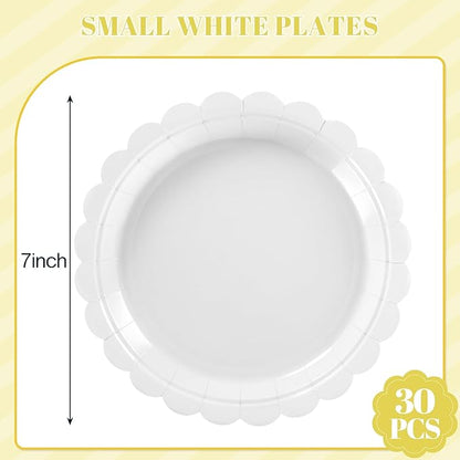 Bulk Small Paper Plates 6-Inch - Dessert Plates Disposable for Party, Cake, Appetizer, Snack, Foodware, Crafts & More - Environmentally Friendly - White, Uncoated, Microwave Safe (100 Count)