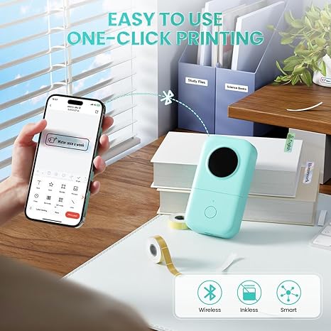 Label Maker, D30 Portable Bluetooth Label Maker Machine with Tape, Small Mini Label Printer, Multiple Templates Fonts Icon Labeler for Home, School, Office