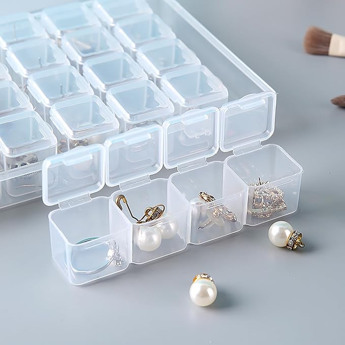 Best seller 28 Grids Clear Jewelry Box, Plastic Jewelry Organizer Earring Storage Organizer Display Case Craft Storage Container