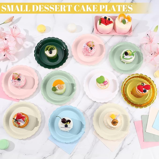Bulk Small Paper Plates 6-Inch - Dessert Plates Disposable for Party, Cake, Appetizer, Snack, Foodware, Crafts & More - Environmentally Friendly - White, Uncoated, Microwave Safe (100 Count)