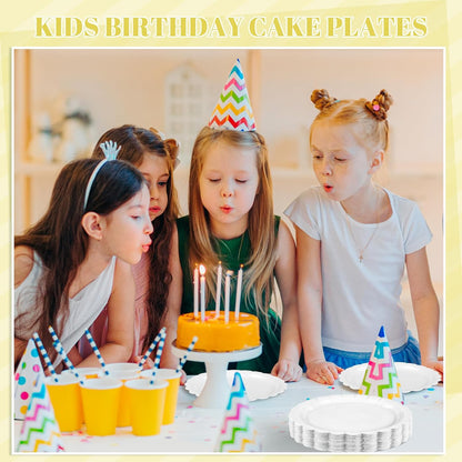 Bulk Small Paper Plates 6-Inch - Dessert Plates Disposable for Party, Cake, Appetizer, Snack, Foodware, Crafts & More - Environmentally Friendly - White, Uncoated, Microwave Safe (100 Count)