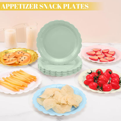Bulk Small Paper Plates 6-Inch - Dessert Plates Disposable for Party, Cake, Appetizer, Snack, Foodware, Crafts & More - Environmentally Friendly - White, Uncoated, Microwave Safe (100 Count)