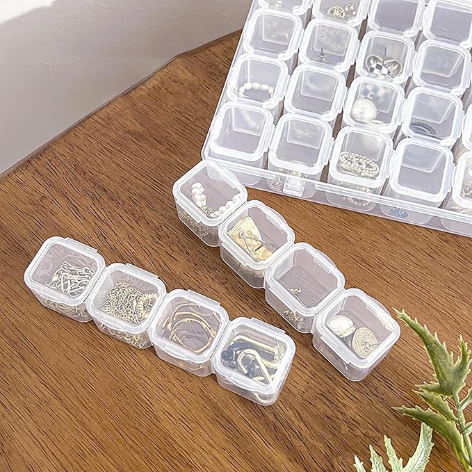 Best seller 28 Grids Clear Jewelry Box, Plastic Jewelry Organizer Earring Storage Organizer Display Case Craft Storage Container