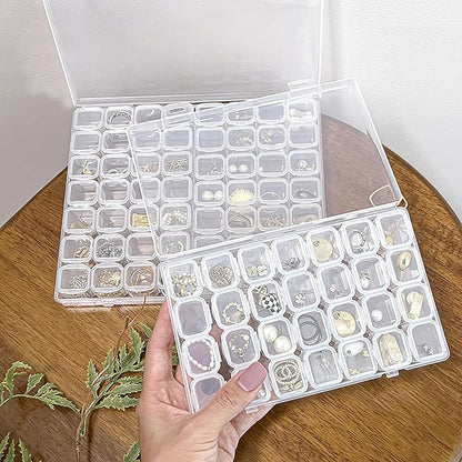 Best seller 28 Grids Clear Jewelry Box, Plastic Jewelry Organizer Earring Storage Organizer Display Case Craft Storage Container